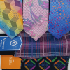 3 ties and 2 socks that are bold and bright