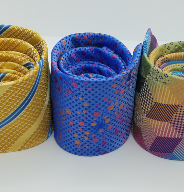 3 samples of bold and bright ties