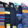 5 pairs of blue based socks